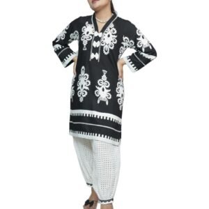 Black Kurta With White Salwar