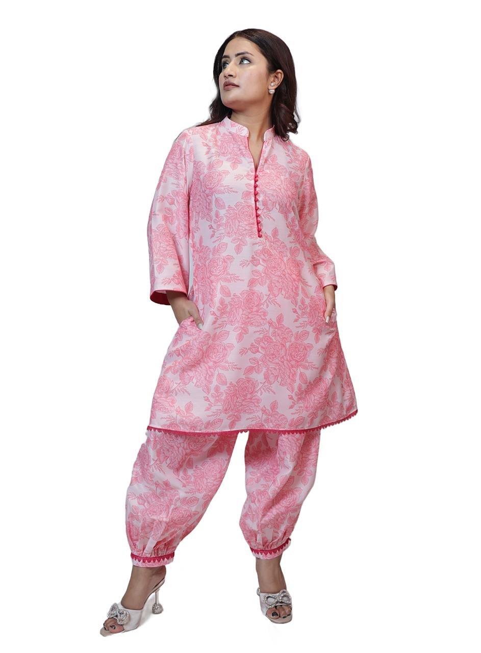 Cotton Pink Kurta Set - Image 2