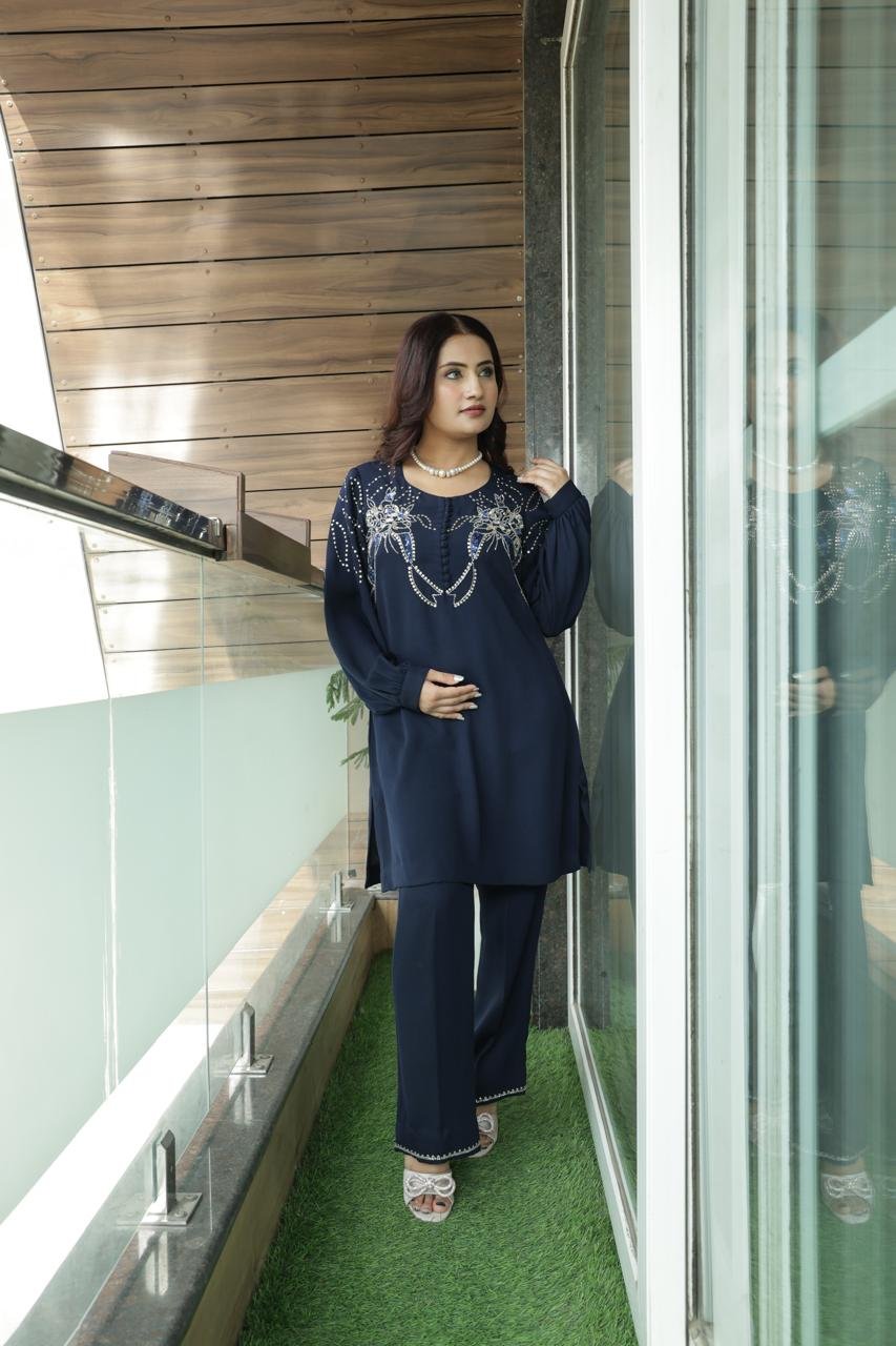 Navy Blue Kurta Set - Image 3