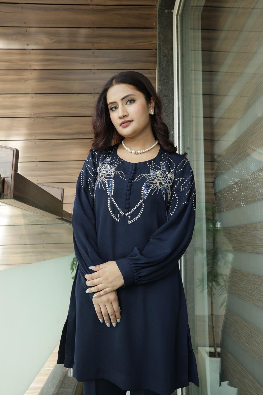 Navy Blue Kurta Set