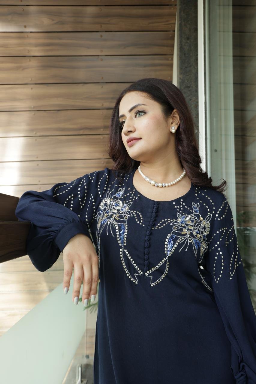 Navy Blue Kurta Set - Image 2
