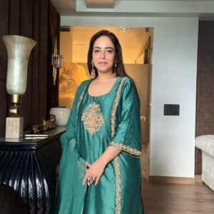 Green Suit with Sharara Hand Embroided